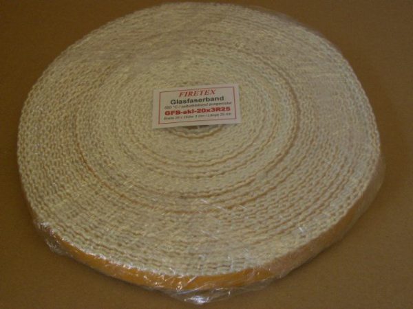 FIRETEX Glasfaserband 10x3 mm / 25 Meter Rolle