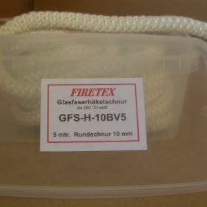 FIRETEX Glasfaserhäkelschnur weiß GFS-H-12B5  Durchm: 12 mm/ 5m